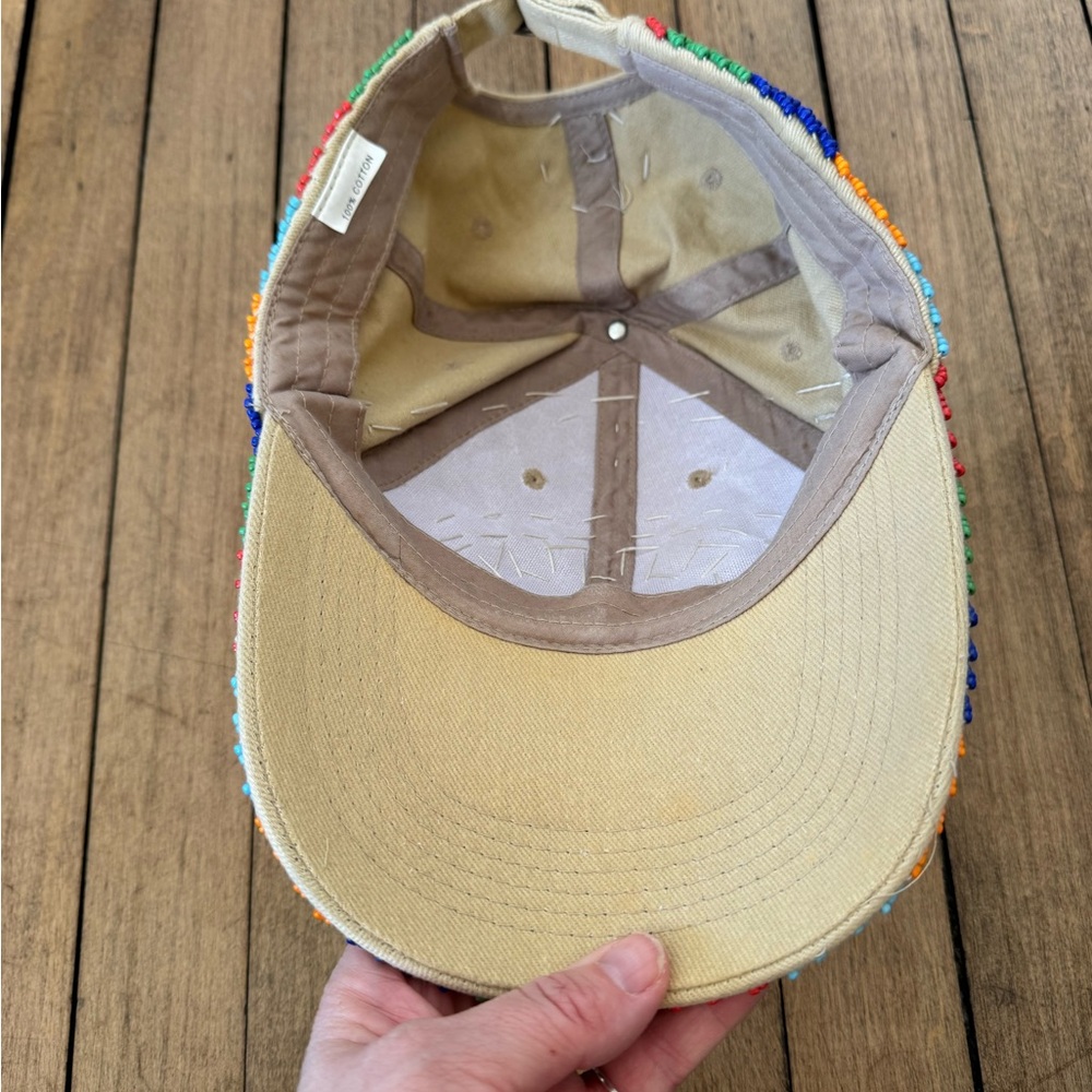 Boho Rainbow Sun Beaded Shell Beach Baseball Hat - Picture 8 of 9